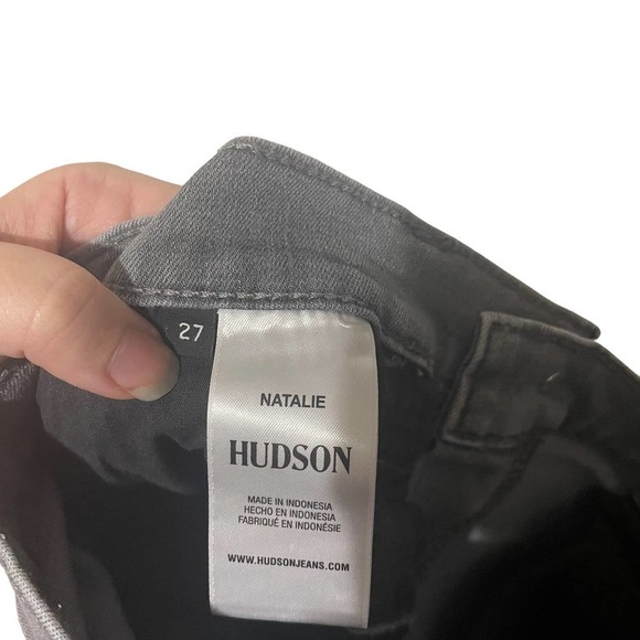 Hudson Natalie Graveyard Gray Lightly Distressed Cropped Bootcut Jeans - Picture 8 of 11